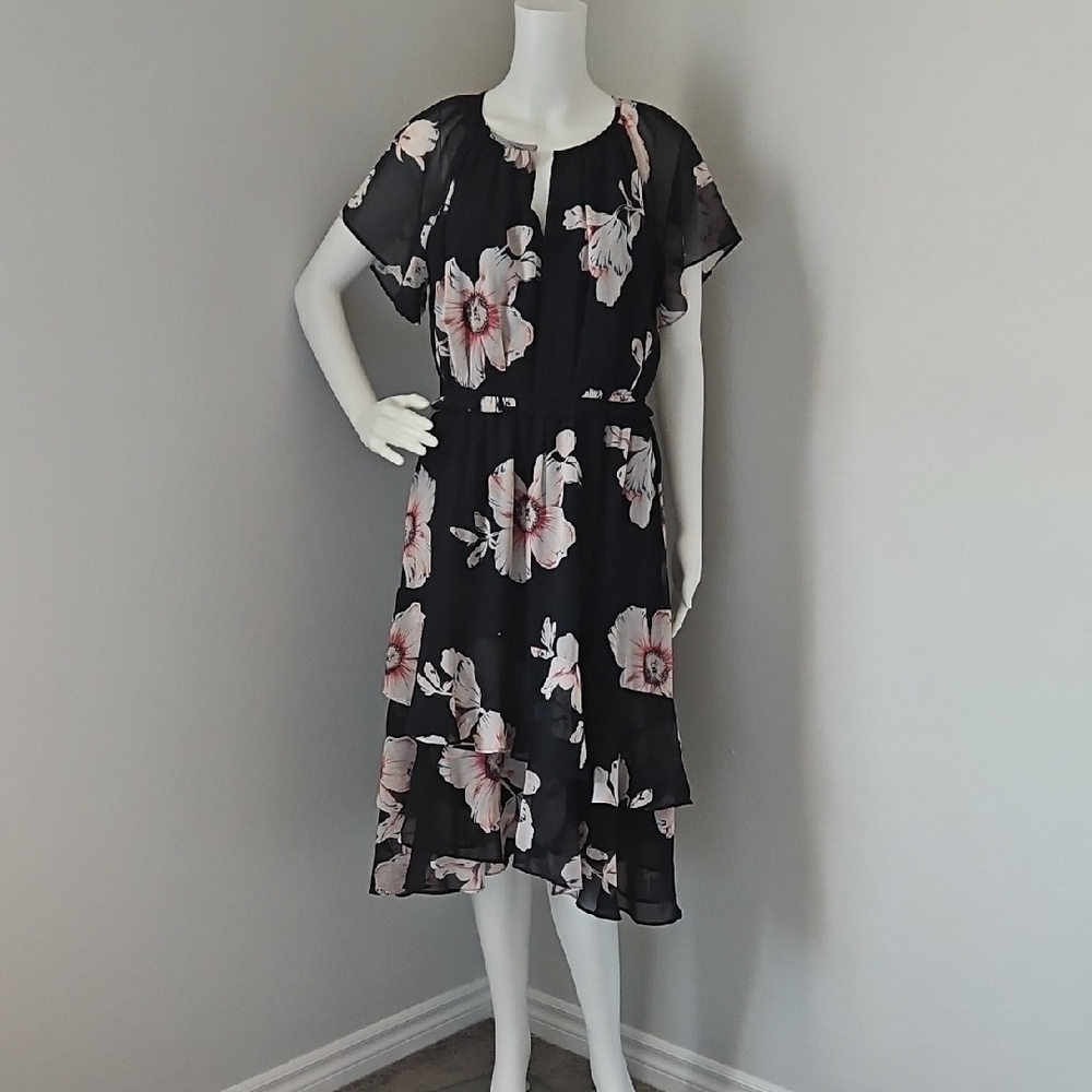 Floral Black Dress